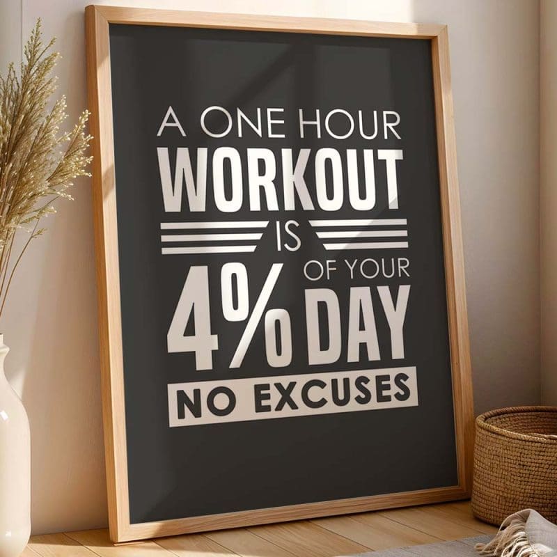 A one hour workout is 4 of your day No excuses 7