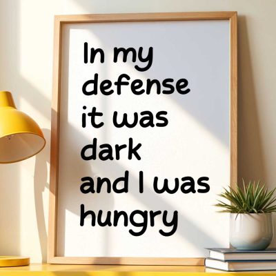 In My Defense It Was Dark And I Was Hungry 12