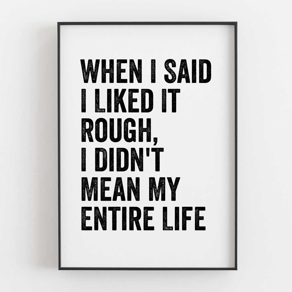 When I Said I Liked It Rough I Didn't Mean My Entire Life