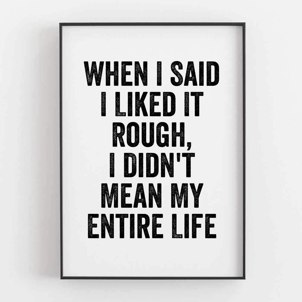 When I Said I Liked It Rough I Didn't Mean My Entire Life